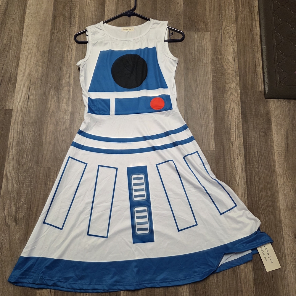 Blue and White R2-D2 Themed Dress